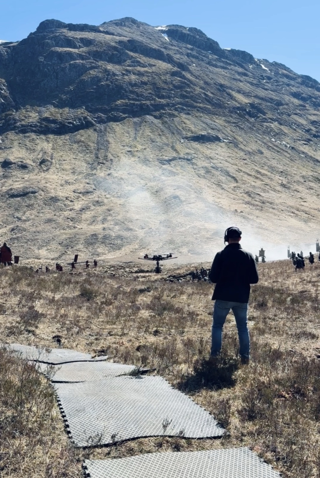 Piloting the aerial unit on a Highland battle scene